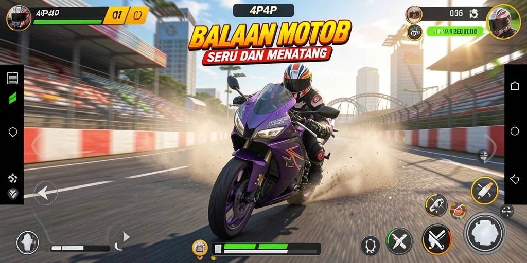 Tampilan gameplay seru dan mendebarkan dalam 4P4P