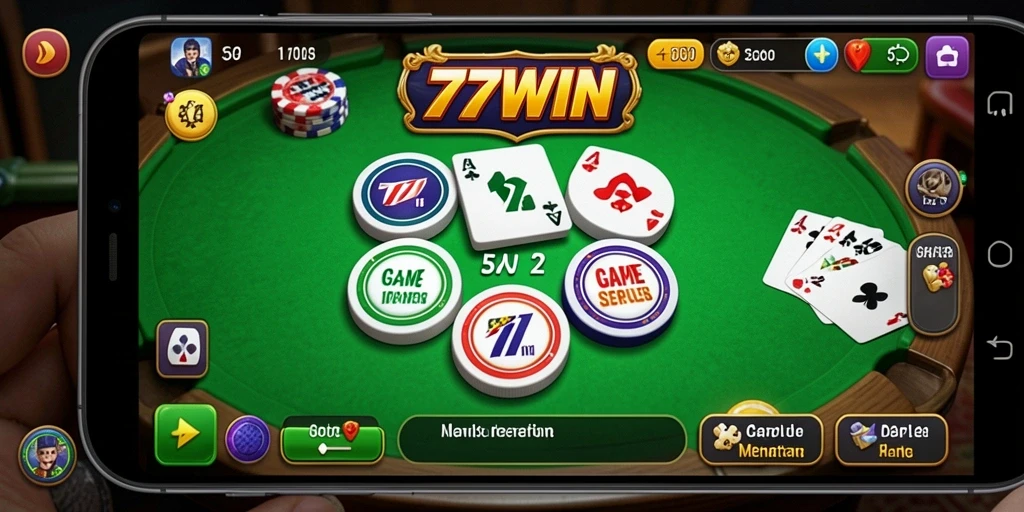 Screenshot <strong>77WIN</strong> menampilkan aksi seru permainan Gaple.