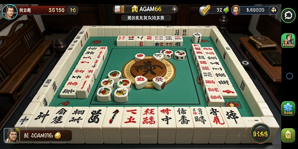 Screenshot gameplay AGAM66 menampilkan suasana Mahjong yang mendebarkan.