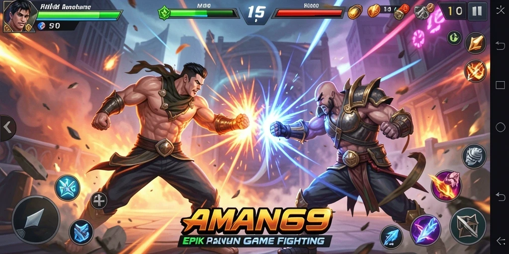 Gameplay seru dengan pertarungan mendebarkan di AMAN69.