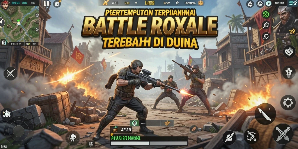 Tangkapan layar gameplay API36 menampilkan aksi Battle Royale yang seru.