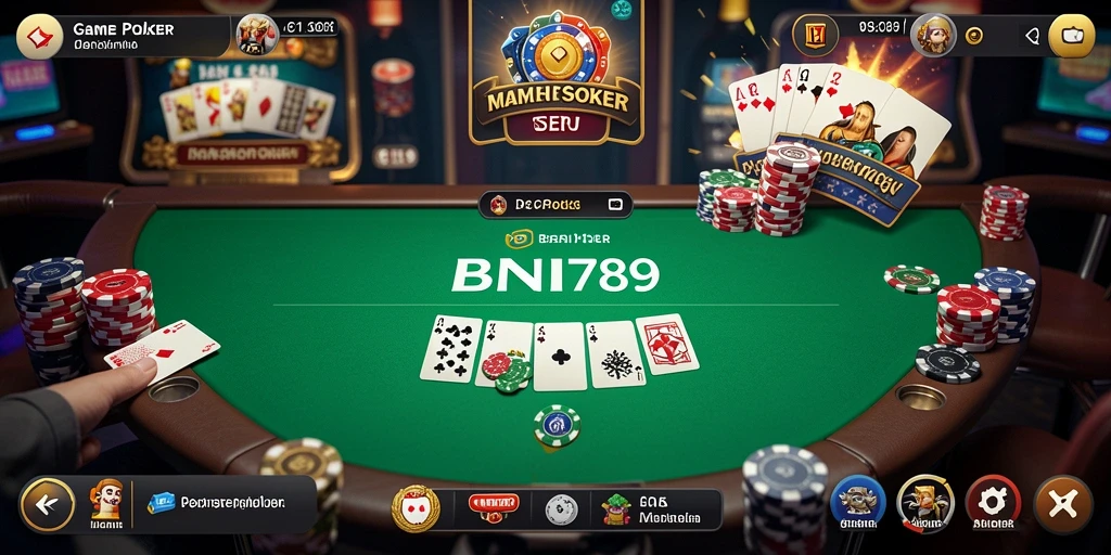 Tampilan seru gameplay Poker di BNI789.