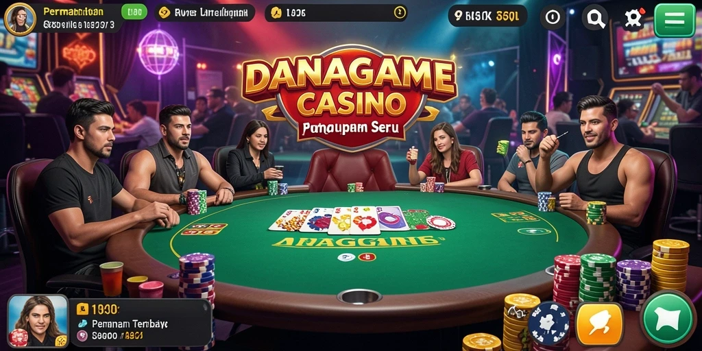 Tampilan gameplay seru dengan dealer langsung di DANAGAME.