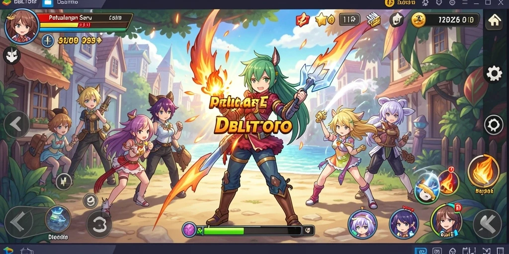 Tangkapan layar gameplay dari DBLTOTO menampilkan karakter Anime yang beraksi.