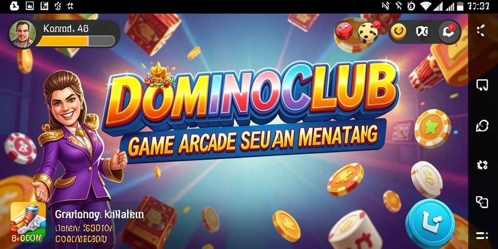 Screenshot utama menampilkan gameplay intens di <strong>DOMINOCLUB</strong>.