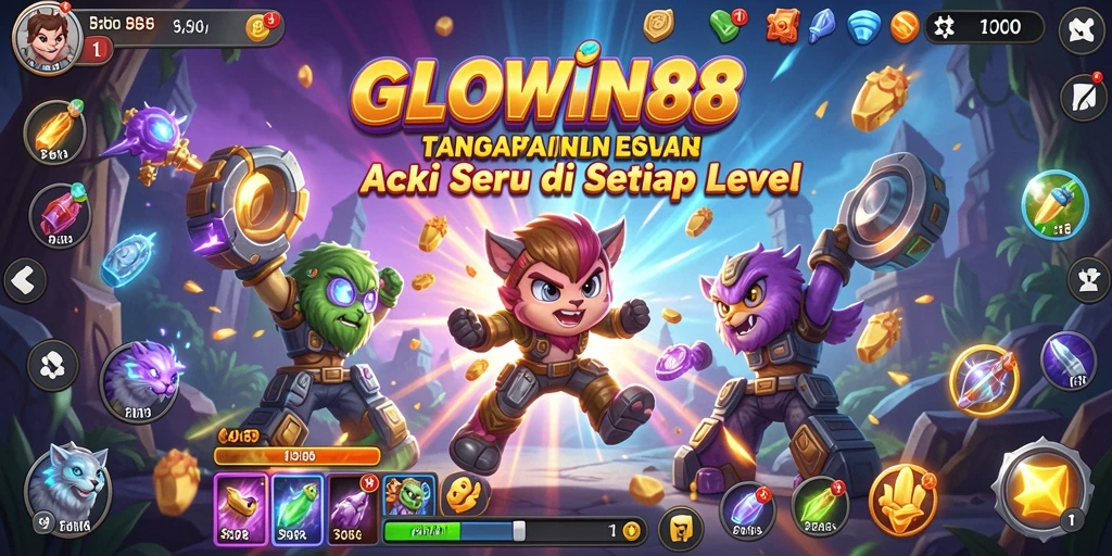 Screenshot GLOWIN88 menunjukkan aksi intens dan grafis yang memukau.