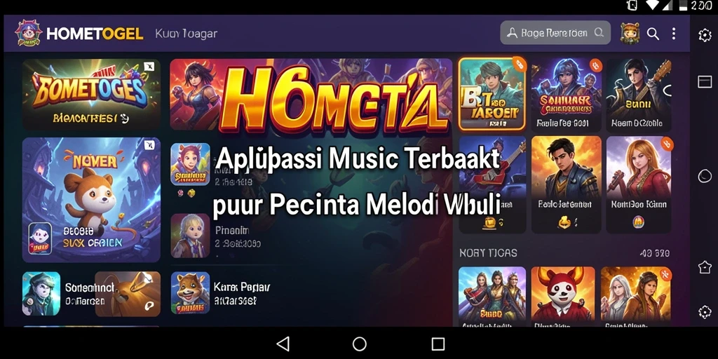 Tampilan gameplay HOMETOGEL yang menunjukkan interaksi musik yang menyenangkan.