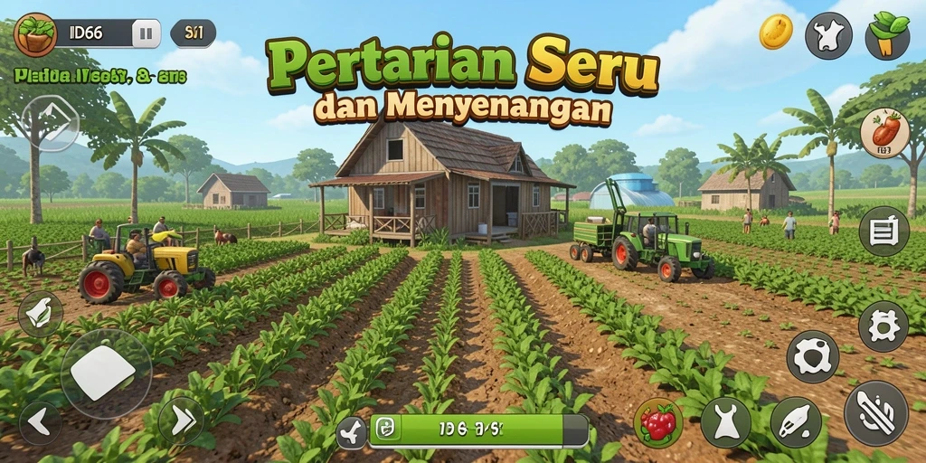 Screenshot utama ID66 menampilkan gameplay pertanian yang seru dan menarik.