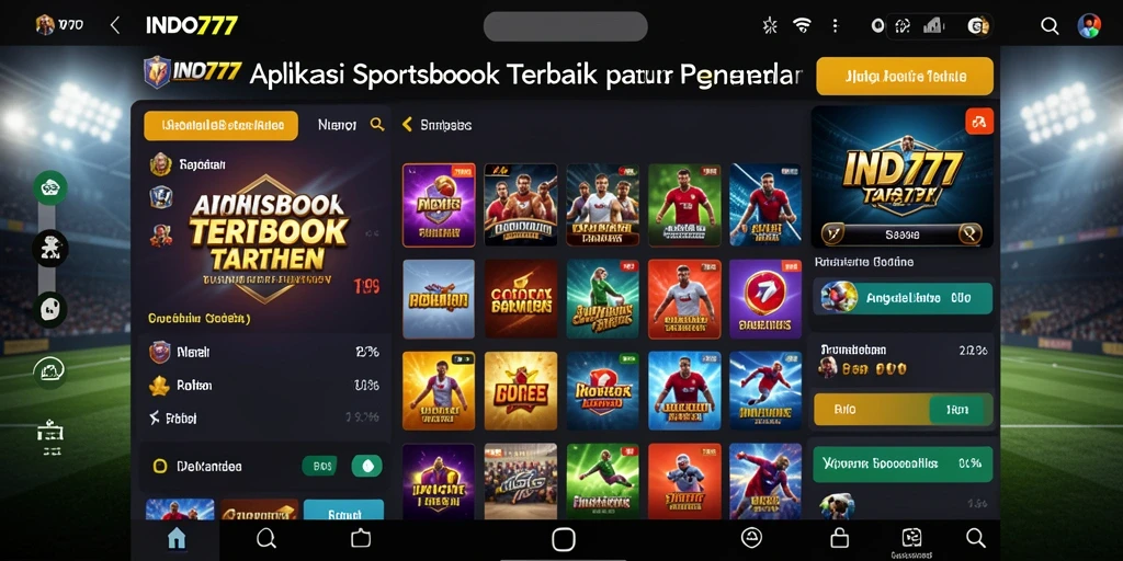 Tampilan antarmuka pengguna aplikasi INDO777 yang modern dan menarik.
