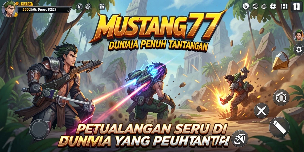 Screenshot gameplay MUSTANG77 menampilkan karakter dalam petualangan epik.