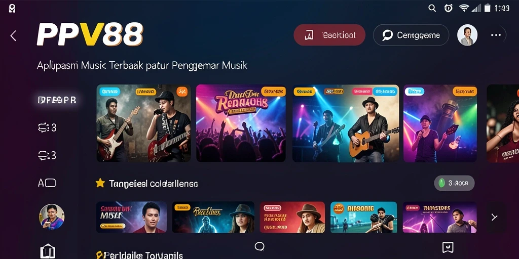 Tampilan gameplay PPV88 dengan berbagai fitur musik.