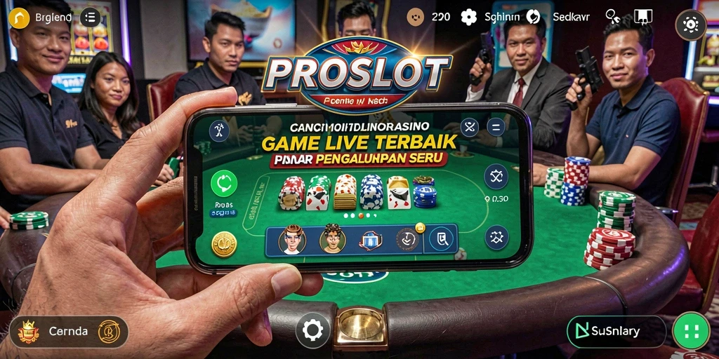 Tampilan gameplay Live Casino PROSLOT yang menegangkan dan interaktif.