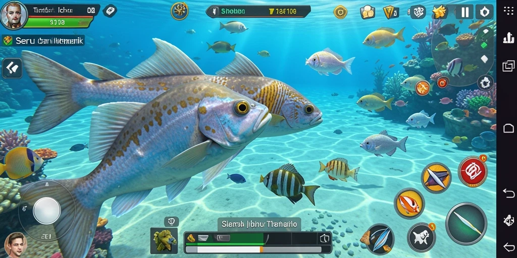 Tampilan gameplay menarik dari SIAP108 saat menembak ikan.