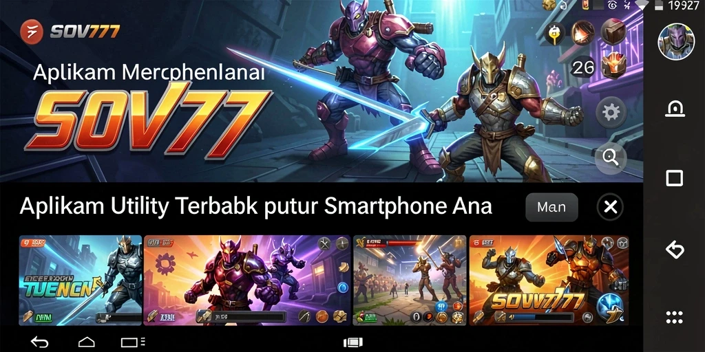 Tampilan antarmuka aplikasi SOV777 yang bersih dan intuitif.