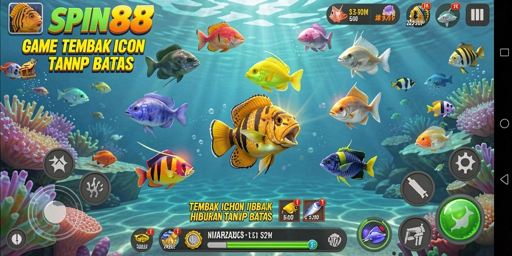 Tampilan screenshot SPIN88 dengan aksi Tembak Ikan yang seru.
