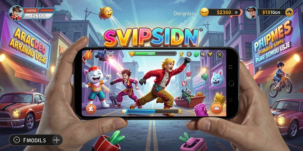 Menampilkan gameplay dinamis SVIPSIDN dalam gerakan cepat.