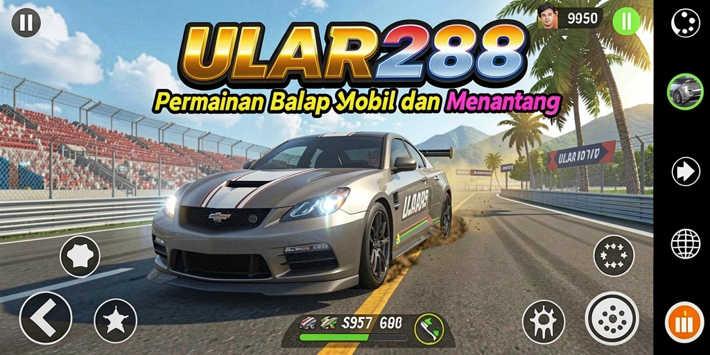 Tampilan gameplay seru dari ULAR288 saat balapan penuh adrenalin.
