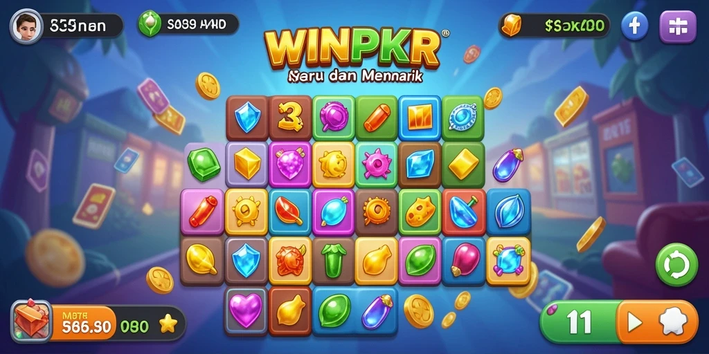Screenshot gameplay WINPKR yang menampilkan keseruan Match-3.